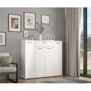 Forte Kombikommode 140 x 120 x 34 cm Weiß