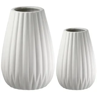 Gilde Vase Piega Weiß 17 cm