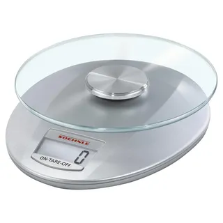 Soehnle Digitale Küchenwaage Roma mit 5 Kilo Tragkraft und 1-g-Wiegepräzision, Waage mit praktischer Zuwiegefunktion (TARA), elegante Waage für die Küche mit LCD-Anzeige und Abschaltautomatik, weiß