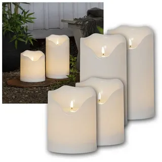 STAR TRADING LED-Kerze XXL Outdoor LED Kerze GRAND, 3D Flamme, 4er Set