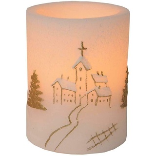 Best Season LED-Wachskerze Kirche mit Timer warmweiß 7,5x10x7,5cm 067-44