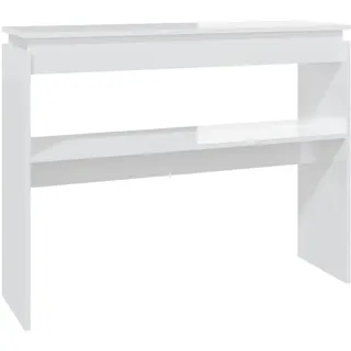 vidaXL Konsolentisch Konsole Beistelltisch Flurtisch Sideboard Ablagetisch Wandtisch Frisiertisch Schminktisch Hochglanz-Weiß 102x30x80cm Holzwerkstoff