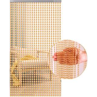GDMING Perlenvorhang Tür-Fadenvorhänge Raumteiler Zum Türöffnung Zuhause Dekoration Fenster Panel Küche Balkon,Anpassbar (Color : Gold, Size : 120strands-120x200cm)