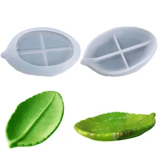 FineInno Silikonform Tablett,Gießformen Untersetzer, Leaf Teller Epoxidharz Formen für DIY Beton Kerzenhalter, Schale Tray Handwerk