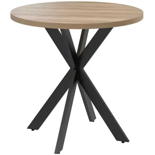 Homcom Küchentisch 75 x 75 x 75 cm rund braun