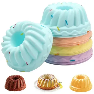 LuxusKollektion Gugelhupfform Gugelhupf-Backform Silikon 12 Stk. Mini 4 Farben