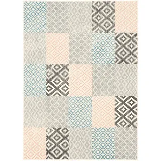Pergamon Passion Pastell Patchwork Webteppich 120 x 170 cm Beige/Rosa