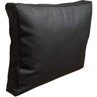 Quattro Meble Schwarz Echt Lederkissen Sofa Deko Kissen Echtleder Rückenkissen Rindsleder Leder Modell P&Z (50 x 50cm)