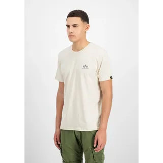T-Shirt ALPHA INDUSTRIES "Backprint T-Shirt", Herren, Gr. XXL, weiß (jet stream weiß), Obermaterial: 100% Baumwolle, Shirts T-Shirt