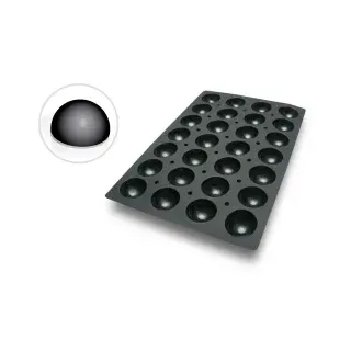 SCHNEIDER Silikon-Backform, Halbkugel, schwarz 115302 , Abmessung: 40 x 60 cm, Durchmesser 78 mm, H 35 mm