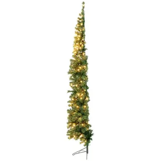 COSTWAY Künstlicher Weihnachtsbaum, 210cm halb, 450 PVC Spitzen, 150 LEDs grün