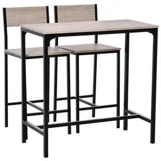 Homcom Bartisch Set 89 x 45 x 87 cm Natur