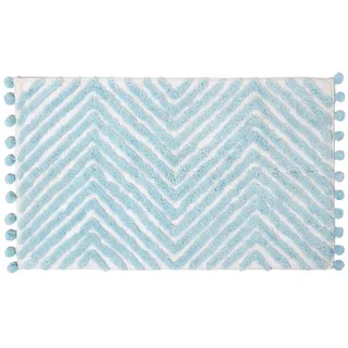 Homescapes Badematte Zickzack Hellblau 50 x 80 cm