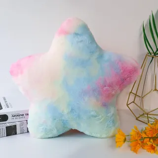 Herfair Kuschelkissen Kinder Sternkissen Kawaii Sternform Zierkissen Sofakissen Plüsch Kissen Aesthetic Dekokissen für Kinderzimmer Schlafzimmer Deko (C,40 cm)