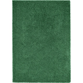 benuta Hochflor Shaggyteppich Swirls Grün 160x230 cm - Langflor Teppich für Wohnzimmer