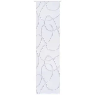 Novel Flächenvorhang Soria, Grau, Weiß, Textil, Abstraktes, 60x245 cm, mit Flauschband, Öffnung für Beschwerungsstab, ohne Technik, Wohntextilien, Gardinen & Vorhänge, Schiebegardinen