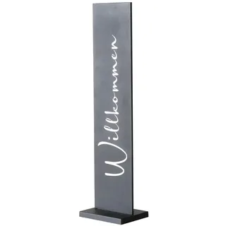 Boltze Deko-Aufsteller CARTELLO, 20 x 77 cm - Metall - Willkommen