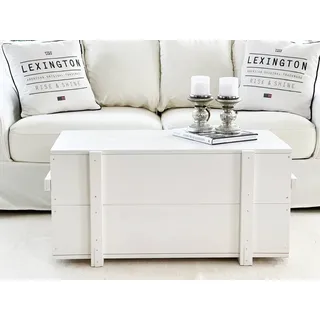 Truhe Couchtisch Holz massiv Wohnzimmertisch Truhentisch Kiste vintage shabby M