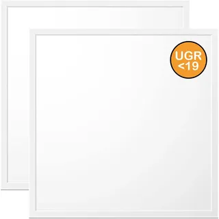 WSU Lights 2x LED Panel, Deckenleuchte, 62x62cm, 4400lm, 4000K, 40W, UGR<19, inkl. Trafo, Rasterleuchten, Einlegeleuchte, Büroleuchten (4000 Kelvin (neutralweiß), 2 Stück)