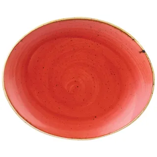 Churchill Stonecast -OVAL Coupe Plate Teller- Durchmesser: Ø19,2cm, Farbe wählbar (Berry Red)