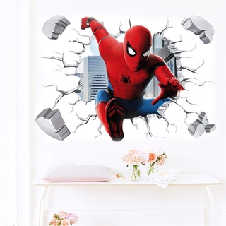Amiiba Wandaufkleber mit Cartoon-Motiv "Durchbrechen", 3D-Spinne, für Kinderzimmer, Wohnzimmer, Wanddekoration, 39 x 60 cm (Spiderman)