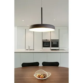 Casablanca LED Lava-Keramik-Pendelleuchte CLAVIO FLAT, IP20, Ø 32cm, 24W 2700K 2680lm, dimmbar, anthrazit / schwarz matt CSB-LV52-LB40S