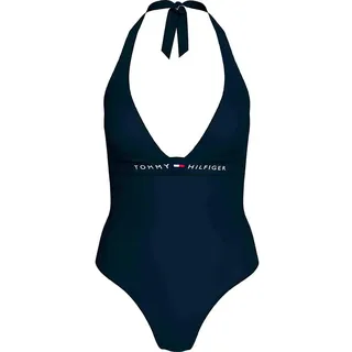 Tommy Hilfiger Damen Badeanzug Halter One Piece Neckholder, Blau (Dark Night Navy), XS