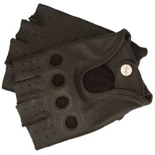 PEARLWOOD Lederhandschuhe fingerlose Autofahrerhandschuhe Ziegenleder schwarz