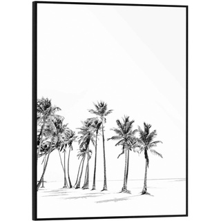 Reinders! Gerahmtes Bild ARTIFIC, Schwarz - Weiß - 30 x 40 cm - Palmtree Beach