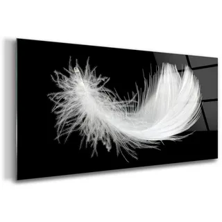 Tulup Glasbild, Schwarz, Weiß, Glas, 120x60 cm, Bilder und Zubehör, Wandbilder, Glasbilder