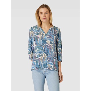 Bluse mit Paisley-Muster Modell 'Donia', Blau, S