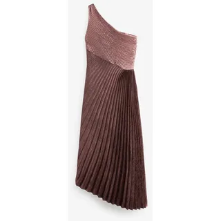 Next One-Shoulder-Kleid Plissiertes, einschulteriges Metallic-Midikleid (1-tlg) silberfarben 46 (GB: 18)