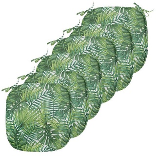 Abakuhaus Stuhlkissen »Dekoratives wasserfestes Kissen mit Riemen für Küchensitze«, Blatt Baum-Blätter Aquarell grün