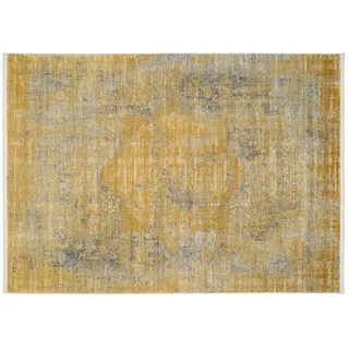 Teppich , gold , Viskose , Maße (cm): B: 67 H: 0,8