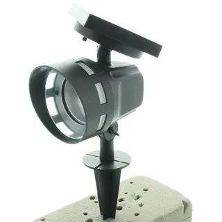 Dekoleidenschaft LED Solarleuchte "Spot" Solarstrahler, Außen Gartenstrahler, Solarlampe, Gartenleuchte, schwenkbar, LED fest integriert, warmweiß mit Erdspieß schwarz