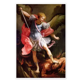 Posterlounge Erzengel Michael besiegt Satan Poster | 70 x 100 cm von Guido Reni Wandbilder Wanddeko