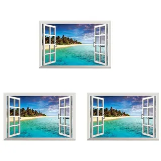 3d-wandbild Mit Meeresblick Für Fenster, Schlafzimmer Oder Schlafzimmer