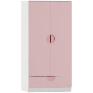 [en.casa] Kinderkleiderschrank Sandnes 123 x 60 x 40 cm Rosa