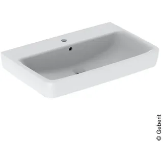 Geberit Renova Plan Waschtisch 75cm, Hahnloch mittig, mit Überlauf, weiß