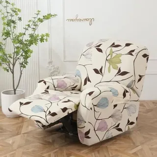 Housse De Fauteuil Relax - Douce - Extensible 4 Pièces - Antidérapante - Poche Latérale