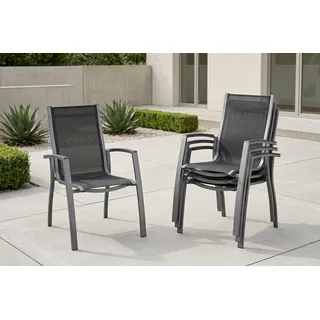 Kettler Altura 4er-Set Stapelsessel, anthrazit/anthrazit, 0302102-7100