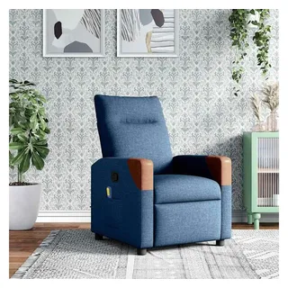 vidaXL Massagesessel Blau Polyester 86 x 100 x 86 cm Blau mit Fernbedienung