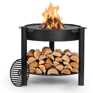 Feuerschale Feuerstelle hoch MONTANA 80 cm mit Grillplatte und Grillrost