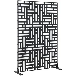 casa.pro Trennwand 180 x 120 cm Schwarz Stahl