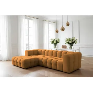 Fun Möbel Eckcouch Stoff 2-Sitzer Orange