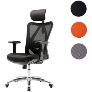 SIHOO Bürostuhl Schreibtischstuhl, ergonomisch, verstellbare Lordosenstütze, 150kg belastbar ~ ohne Fußstütze schwarz