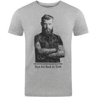 riverso Herren T-Shirt RIVHarald Regular Fit Regular Fit Pastel Grau/Design 01 5XL