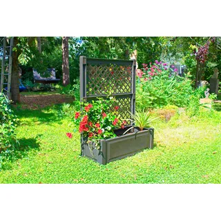 KHW Pflanzkasten mit Spalier 100 x 43 x 140 cm Anthrazit