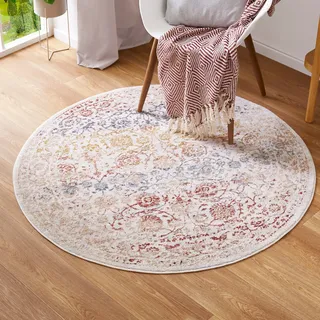 LUXOR LIVING Rocco Teppich Ø 133 cm Beige/Mehrfarbig