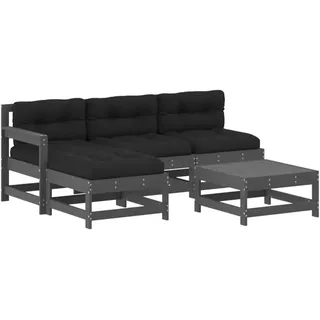 vidaXL Garten-Lounge-Set 5-tlg. grau